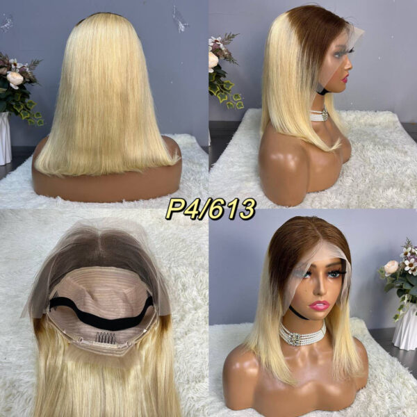 13x4 Straight Hair Colored BOB Lace Front Wig - Image 9